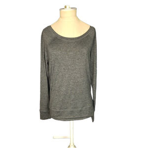 Yogalicious Gray Splitback Long Sleeve Workout Tee Size Small